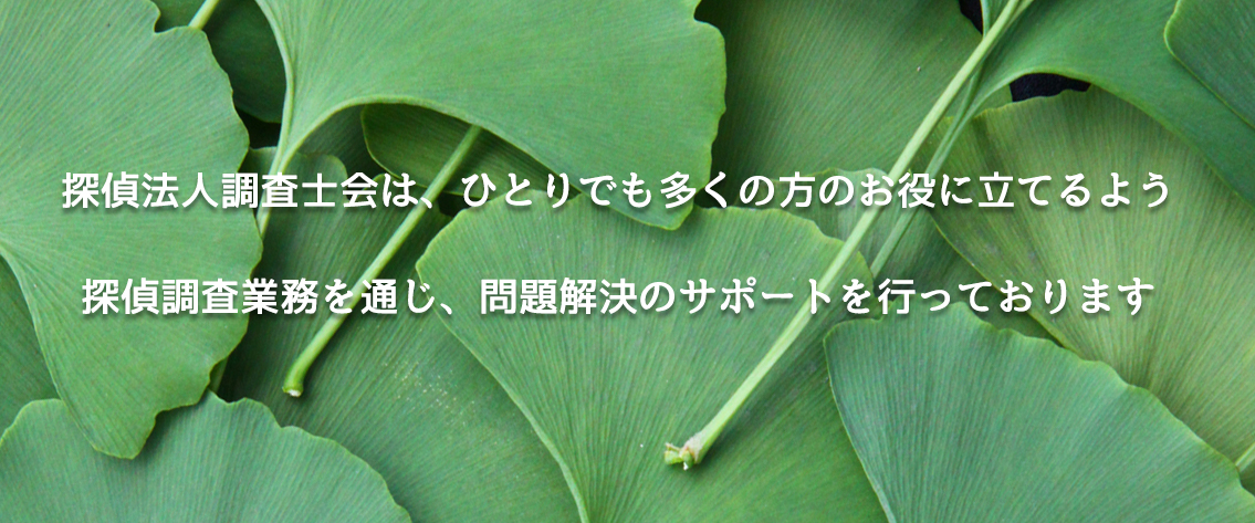 探偵法人調査士会はひとりでも多くの方のお役に立てるよう探偵調査業務を通じ、問題解決のサポートを行っております