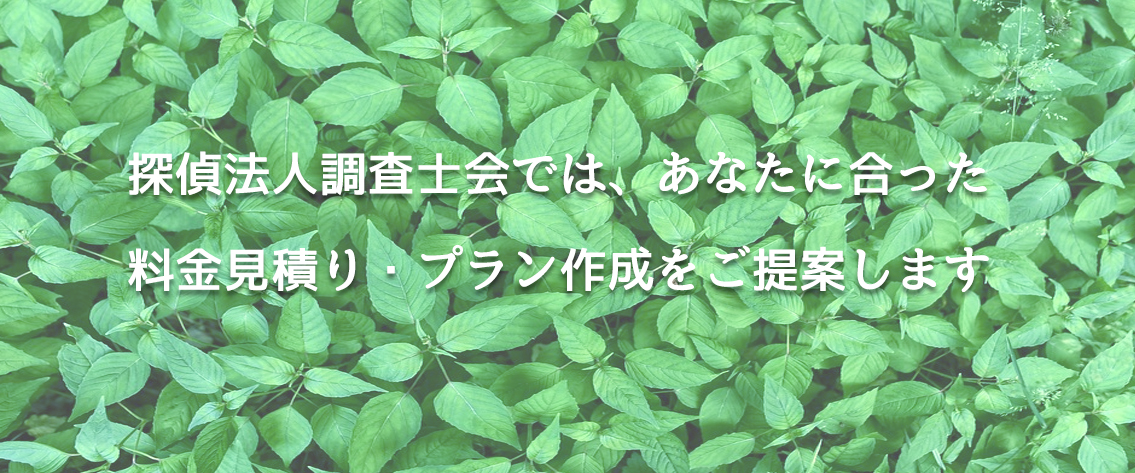 探偵法人調査士会では、あなたに合った料金見積り・プラン作成をご提案します