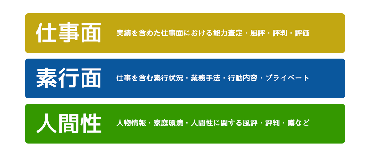 仕事面・素行面・人間性