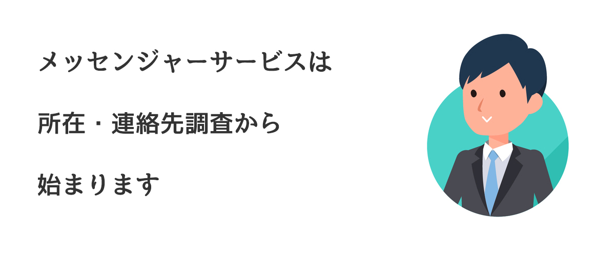 メッセンジャーサービスは所在・連絡先調査から始まります