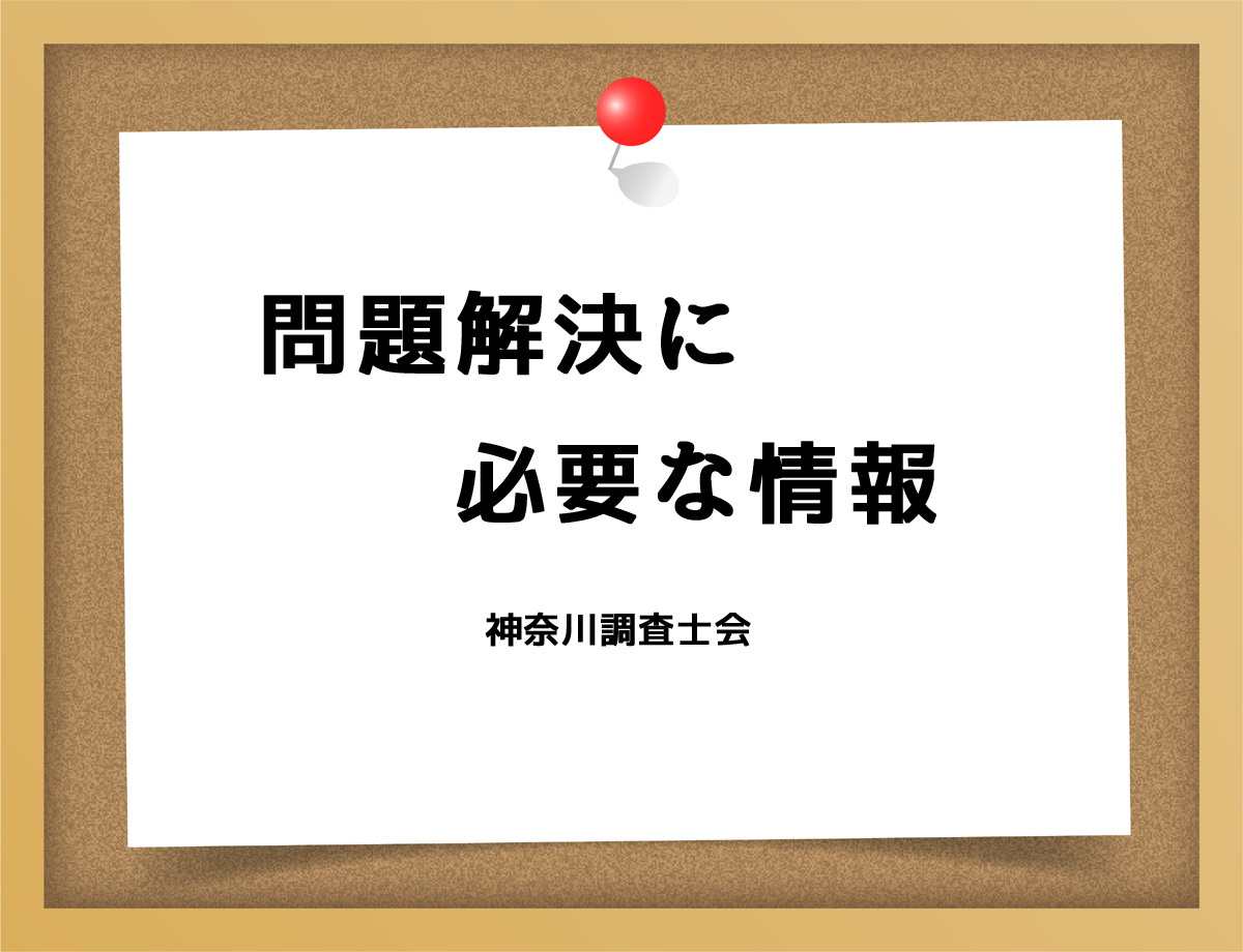 問題解決に必要な情報