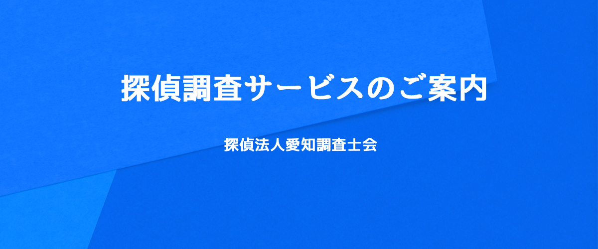 探偵調査サービスのご案内（探偵法人愛知）