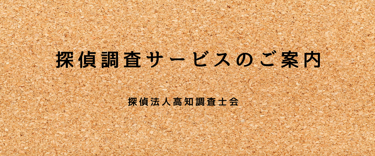 探偵調査サービスのご案内（探偵法人高知）