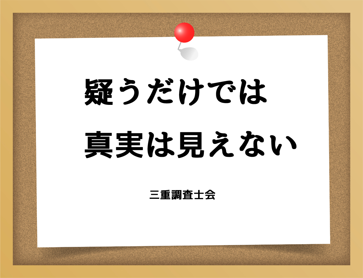 疑うだけでは真実は見えない