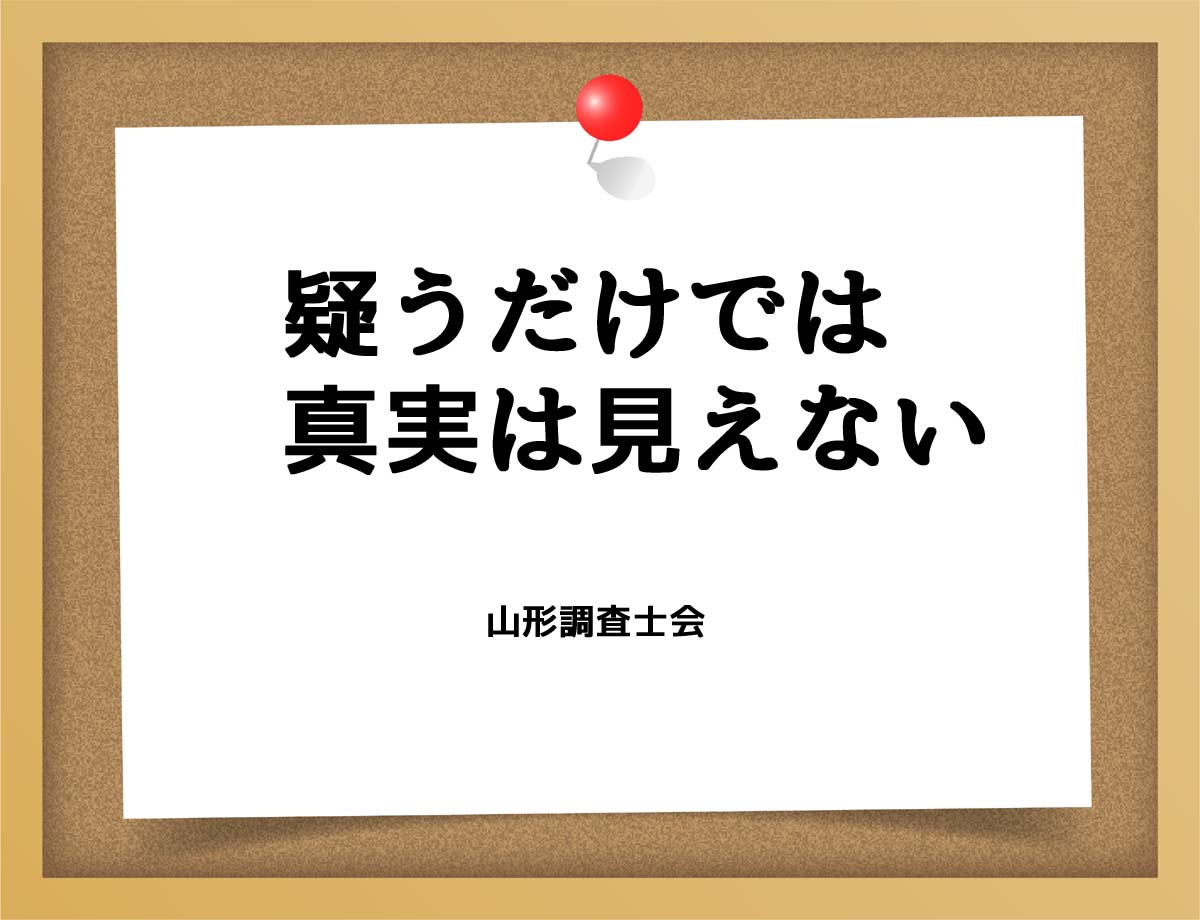 疑うだけでは真実は見えない