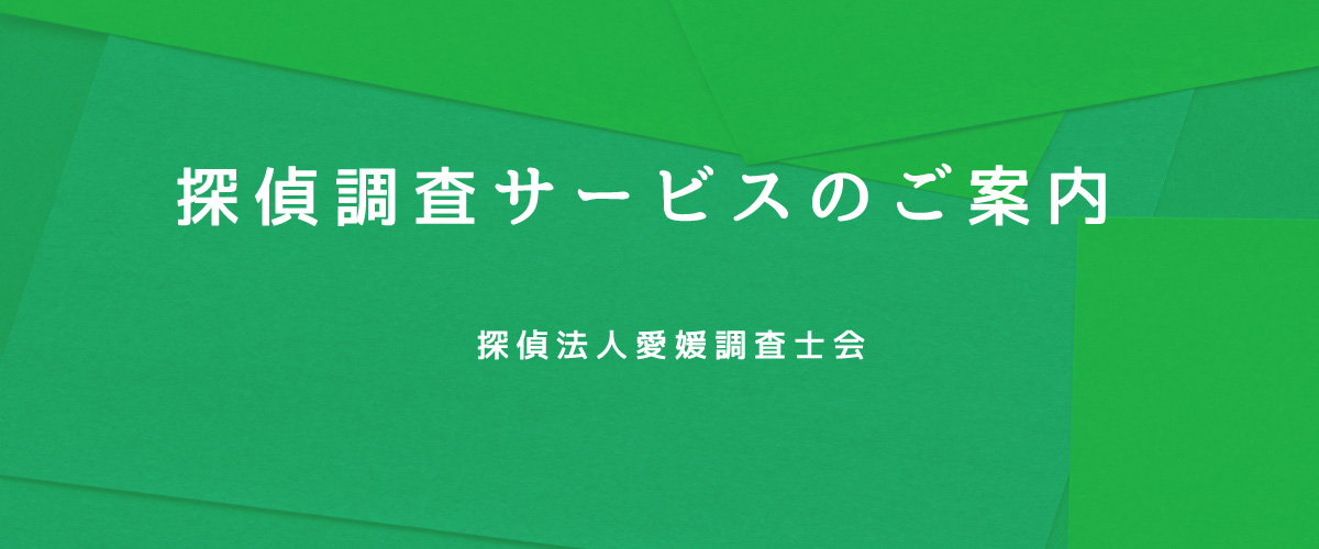 探偵調査サービスのご案内（探偵法人愛媛）