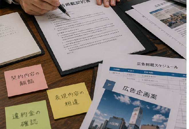 広告事業における契約紛争・取引トラブルが起き契約違反を確認したい経営者の方へ。