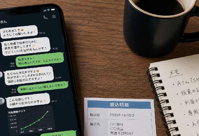SNSでの投資詐欺被害に対するサイバー探偵調査の回答。