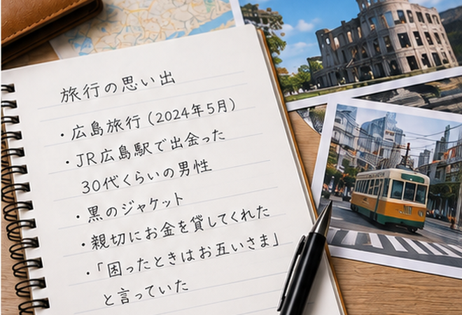 名前が分からないが旅先で助けてくれた恩人へ感謝を伝えたい方へ。