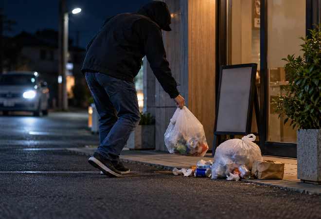 毎朝誰がゴミを捨てているか分からない、繰り返される「ポイ捨て」の実態を確認したい方へ。