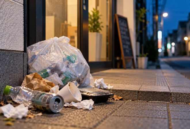 観光客によるポイ捨てが店舗前で繰り返され、ごみ被害を証拠化したい経営者の方へ。